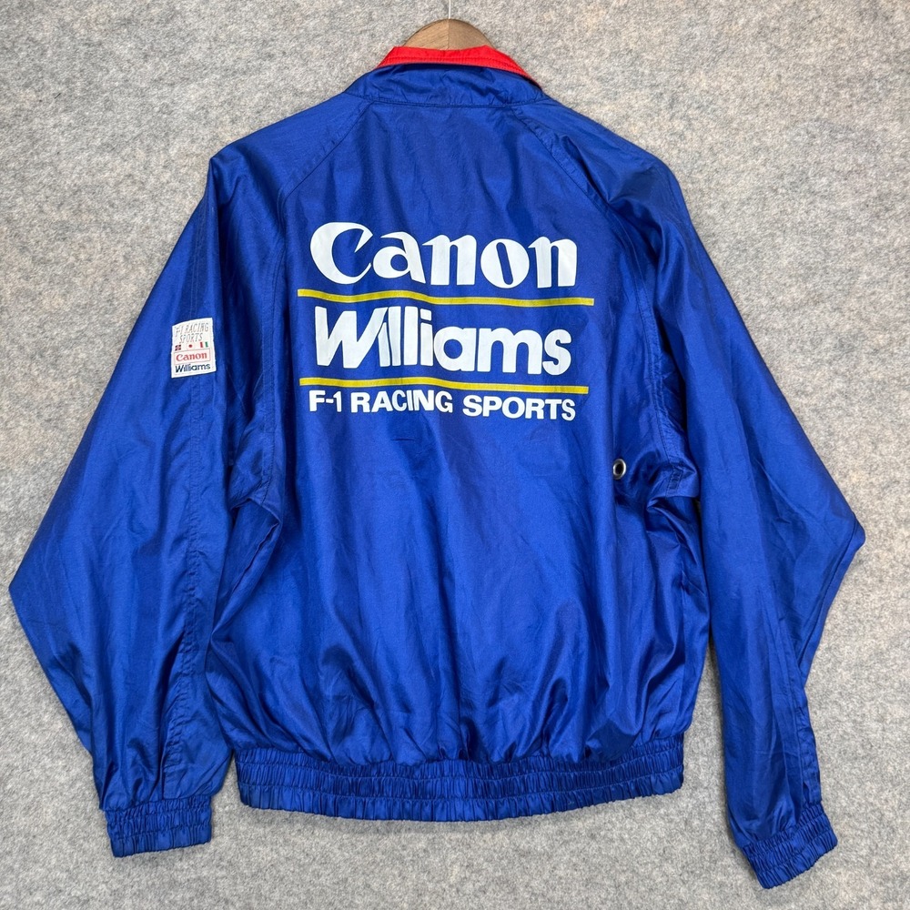 Vintage Canon Williams Formula 1 F1 Racing Team Nylon Jacket One Size Blue 90s